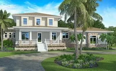 3500 Square Foot Contemporary Coastal House Plan with 3-Car Garage