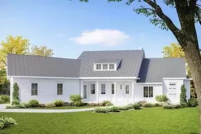 Open Concept Modern Farmhouse with Angled Garage