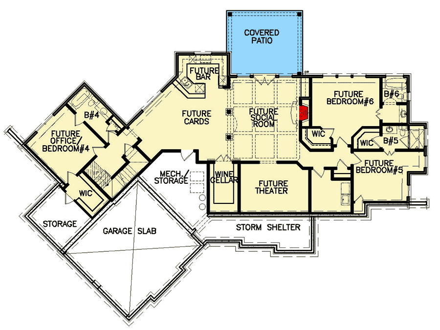 Plan 25640GE: 3-Bed Modern Craftsman House Plan with Angled Garage - Floor Plan - Optional Lower Level - Country, Craftsman, Ranch