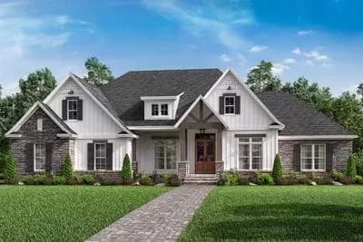 Open-Concept 4-Bed Craftsman Home Plan with Bonus Over Garage - 2589 Sq Ft