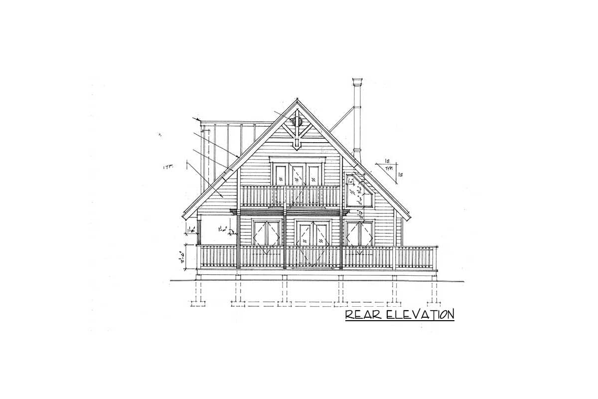 Plan 9841SW: 3-Bed Cottage House Plan with Upstairs Master Loft - Image #4 - Cabin, Cottage, Country, Mountain, Rustic, Vacation