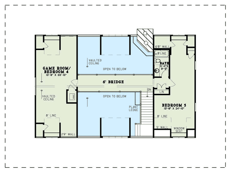Plan 60710ND: Rustic Country-Style House Plan with Wraparound Porch - Floor Plan - 2nd Floor - Country, Farmhouse, Mountain, Rustic
