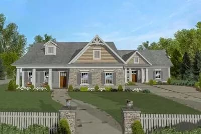 Craftsman House Plan with Detached Guest Nest