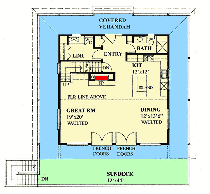 Plan 9842SW: Country House Plan with Wrap-Around Porch - Floor Plan - Main Level - Country, Mountain