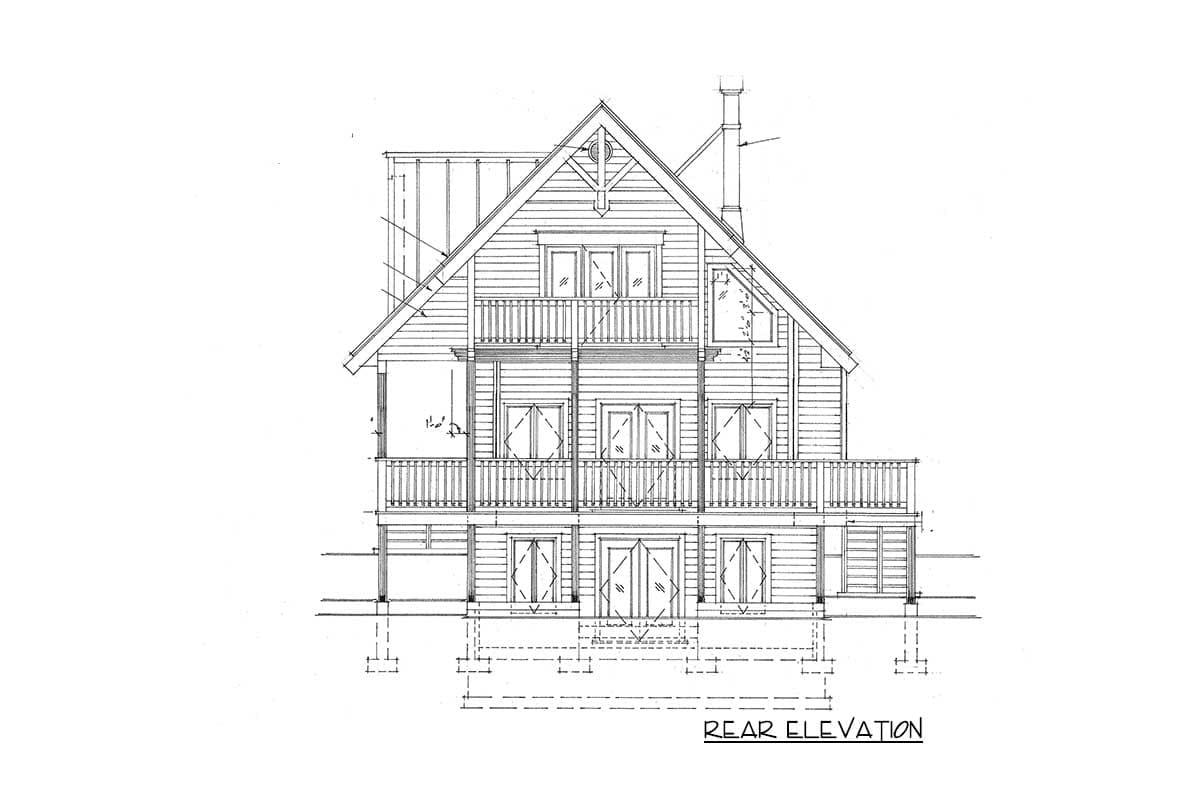 Plan 9843SW: 3-Bed Cottage Escape with Upstairs Master Balcony - Image #4 - Cabin, Cottage, Country, Mountain, Rustic, Vacation