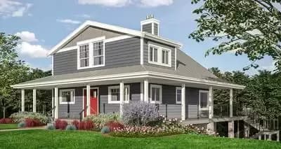 Country Farmhouse Plan with Wrap-Around Porch