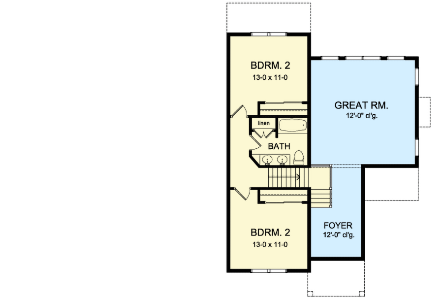 Plan 790004GLV: Exclusive Craftsman House Plan with 2-Story Great Room  - Floor Plan - 2nd Floor - Craftsman, Northwest, Traditional