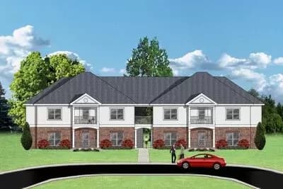 8-Unit Apartment House Plan with 1512 Sq Ft 3 Bedroom Units