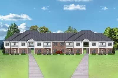 16-Unit Multi-Family Complex Plan - 1218 Sq Ft 2 Bedroom Units