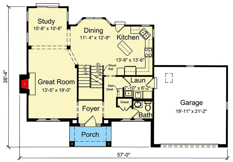Plan 39275ST: Prairie Style House Plan with Open Layout - Floor Plan - Main Level - Northwest, Prairie