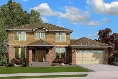 Prairie Style House Plan with Open Layout