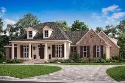 3-Bed Acadian House Plan with Bonus Expansion