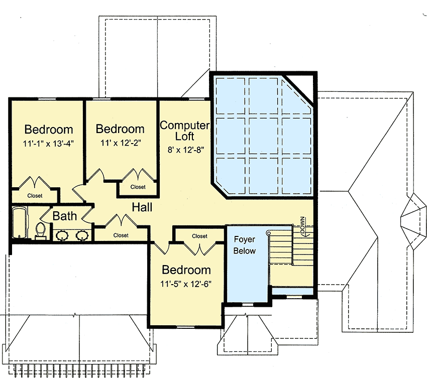 Plan 39269ST: Handsome Traditional House Plan - Floor Plan - 2nd Floor - Southern, Traditional
