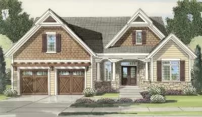 4-Bed House Plan with Kids' Rooms and Bonus Upstairs