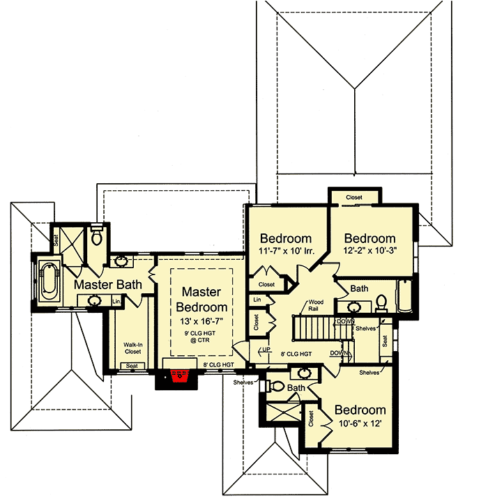 Plan 39273ST: Two-Story Prairie Style House Plan - Floor Plan - 2nd Floor - Prairie