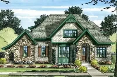 European House Plan with Old World Charm