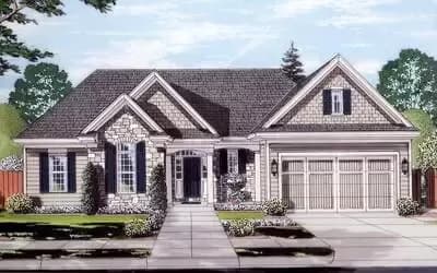 One-Level 3-Bed Open Concept House Plan