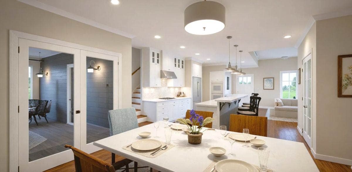 Plan 28926JJ: Inviting and Exclusive Farmhouse with Flexible Loft Space - Image #4 - Cottage, Country, Farmhouse, Modern Farmhouse, New American, Traditional