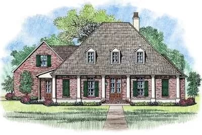 Charming 3-Bed Acadian Home Plan with Optional Bonus Room 