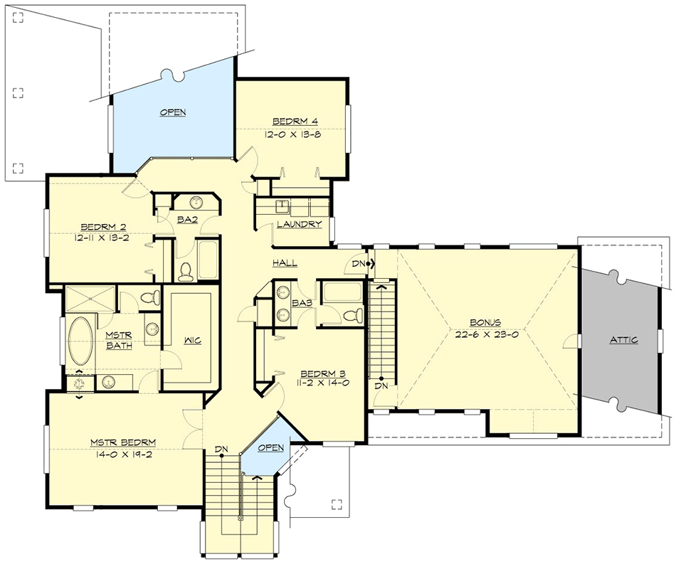 Plan 23745JD: Distinctive Traditional House Plan - Floor Plan - 2nd Floor - Northwest, Shingle, Traditional