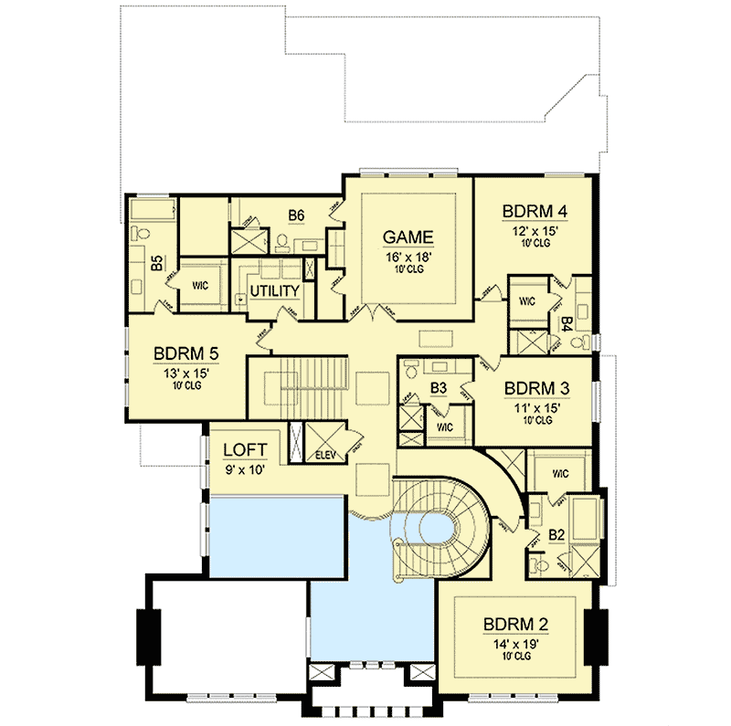 Plan 36554TX: Striking Hill Country Home Plan with Drive-Under Garage - Floor Plan - Second Level - Country, Craftsman, Hill Country, Traditional