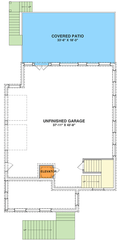 Plan 765000TWN: 4-Bed Beach Craftsman House Plan with Outdoor Spaces in Back - Floor Plan - Ground Level - Coastal, Cottage, Craftsman, New American