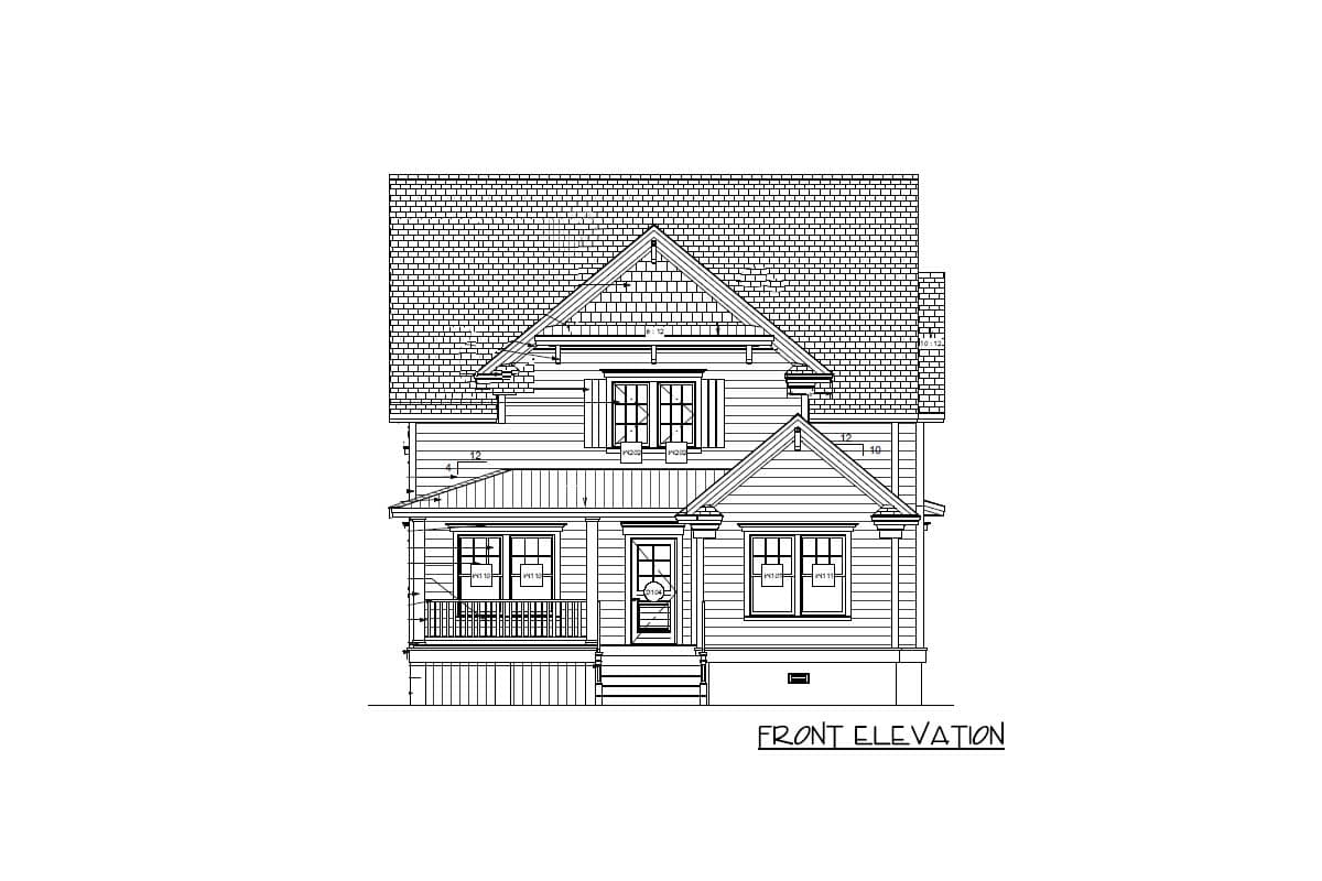 Plan 765001TWN: Craftsman Cottage House Plan with L-Shaped Porch in Back - 2880 Sq Ft - Image #37 - Bungalow, Cottage, Country, Craftsman, Traditional