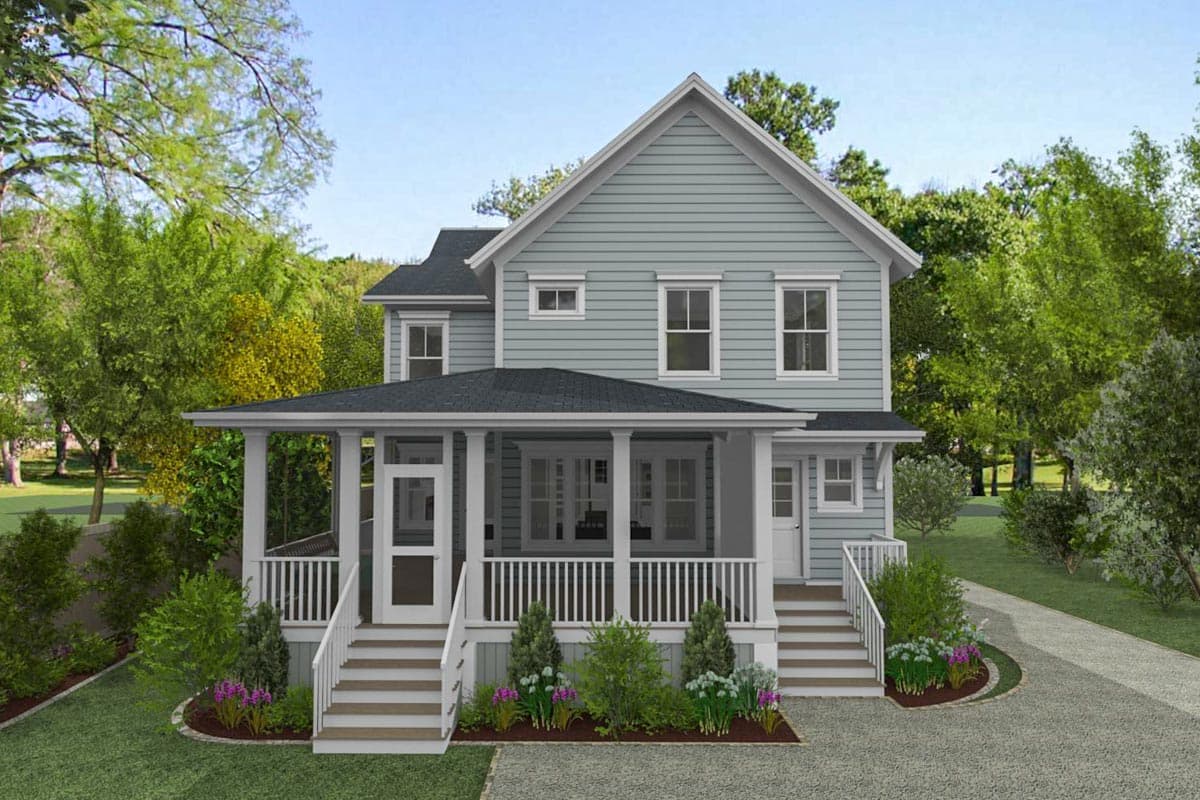 Plan 765001TWN: Craftsman Cottage House Plan with L-Shaped Porch in Back - 2880 Sq Ft - Image #21 - Bungalow, Cottage, Country, Craftsman, Traditional