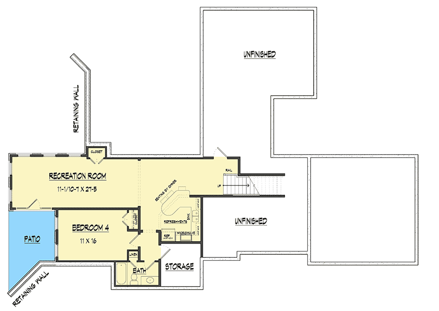 Plan 360015DK: Appealing Craftsman House Plan - Floor Plan - Lower Level - Craftsman, Northwest