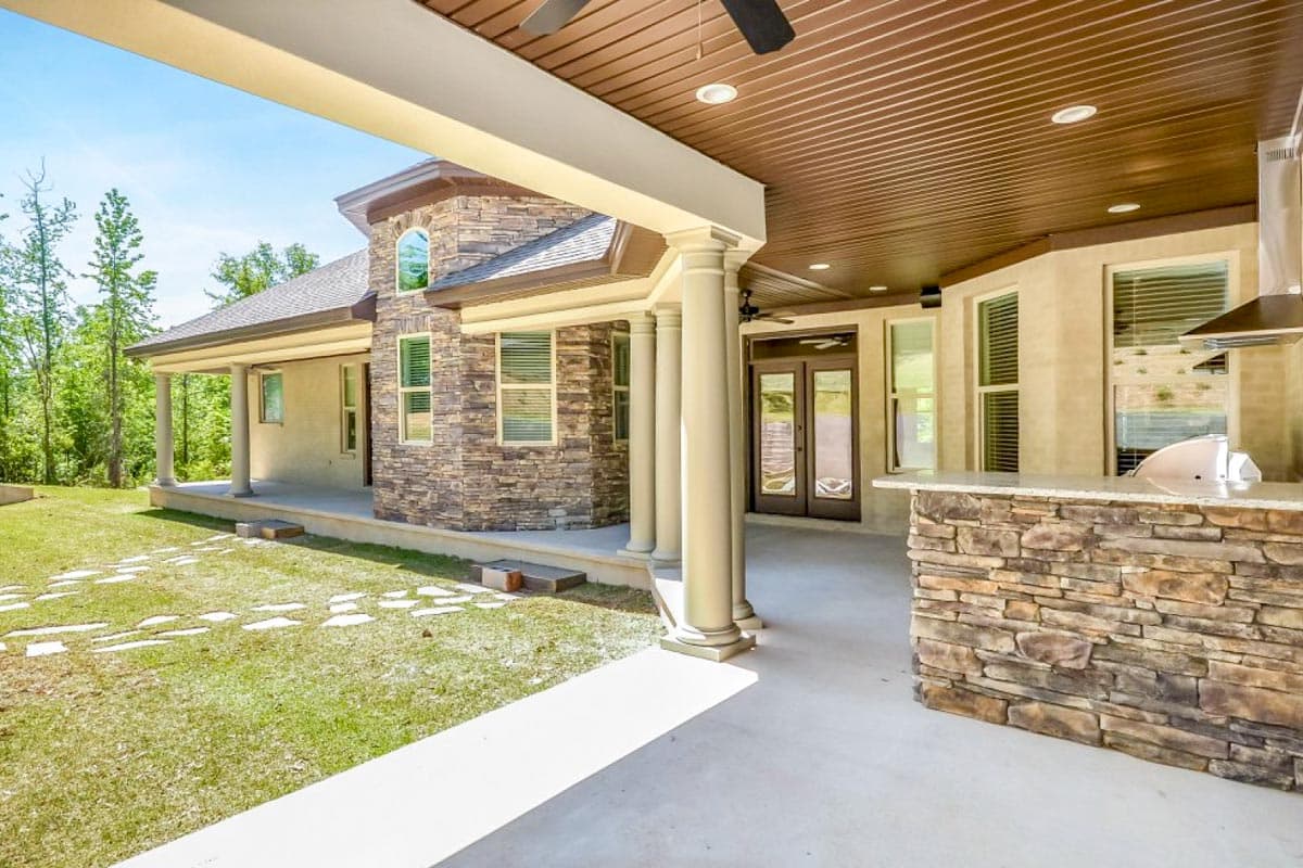 Plan 86305HH: One-Story House Plan with Octagonal Study and Exercise Room with Full Bath - Image #49 - Florida-Style, Mediterranean, Spanish, Transitional