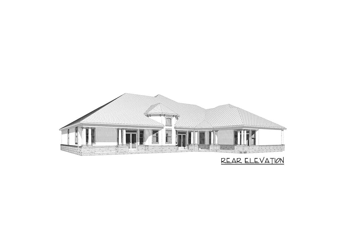 Plan 86305HH: One-Story House Plan with Octagonal Study and Exercise Room with Full Bath - Image #53 - Florida-Style, Mediterranean, Spanish, Transitional