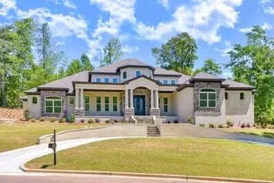 One-Story House Plan with Octagonal Study and Exercise Room with Full Bath