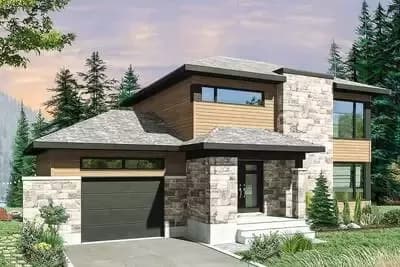 Contemporary Prairie Style House Plan