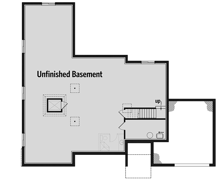 Plan 22510DR: One-Level House Plan with Residential Elevator to the Basement - Floor Plan - Lower Level - Contemporary, Northwest