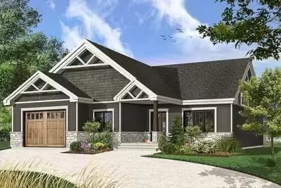 Craftsman House Plan with Rustic Detailing