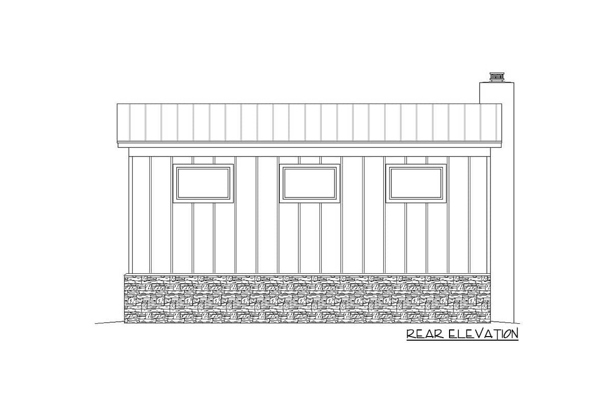 Plan 68534VR: Detached Garage Plan with RV or Boat Storage - Image #4 - Craftsman, Ranch, Traditional