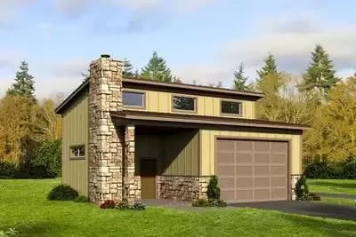 Detached Garage Plan with RV or Boat Storage
