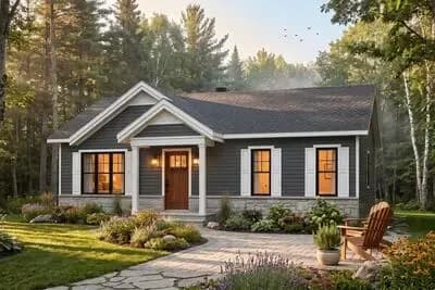 3-Bed House Plan with Alternate Versions