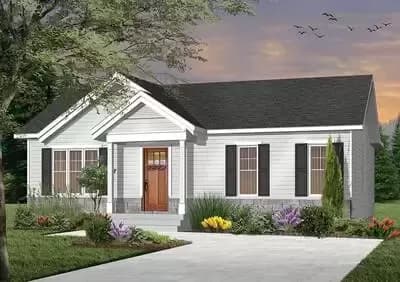 3-Bed House Plan with Alternate Versions