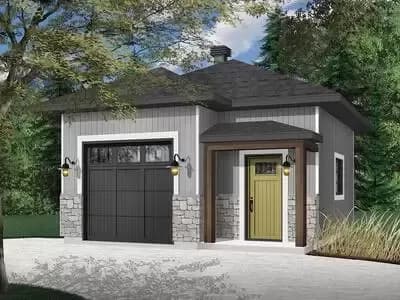Detached Garage Plan with Storage and Man Door