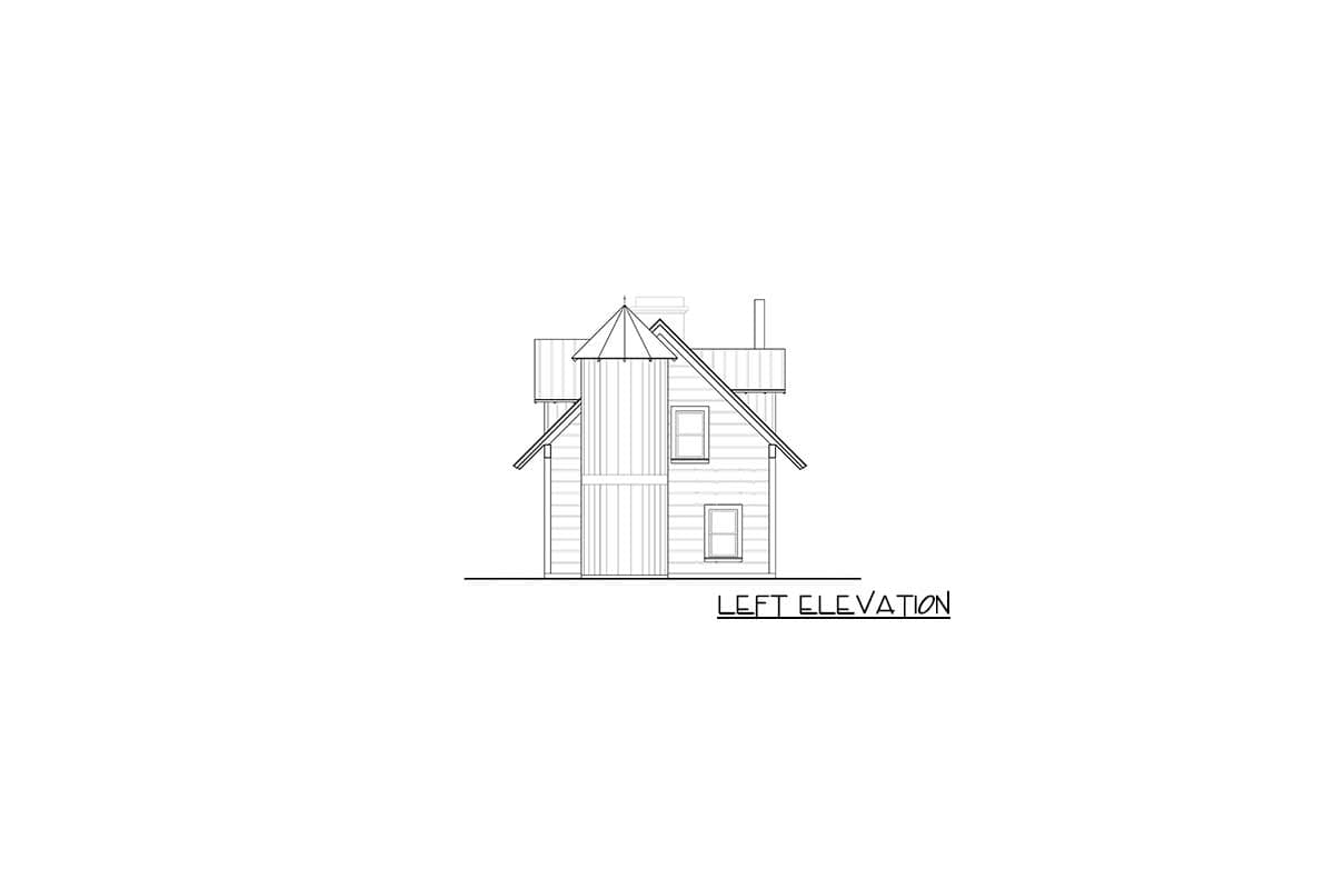 Plan 18863CK: Rustic House Plan with Large Outdoor Living Area and Stair Silo - Image #6 - Barndominium, Cottage, Country, Rustic, Southern, Vacation