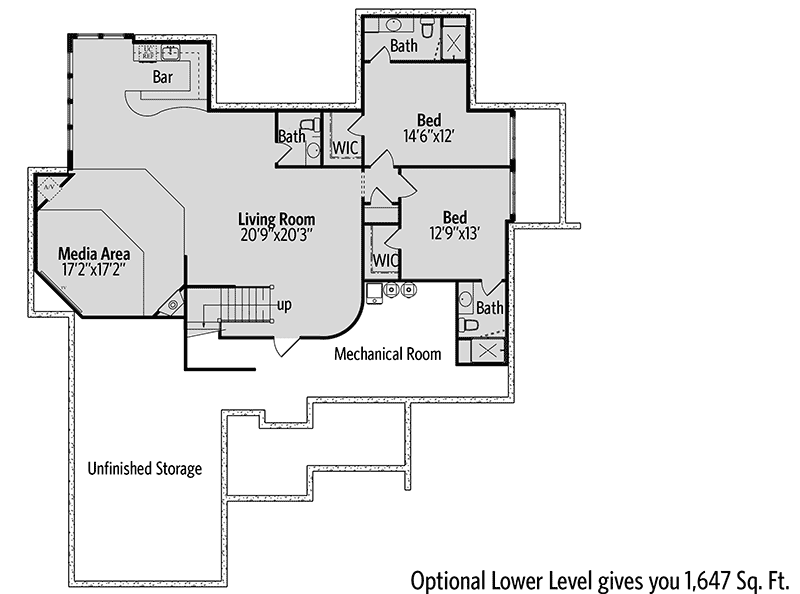 Plan 95050RW: Mountain Craftsman House Plan with Lower Level Options - Floor Plan - Optional Lower Level - Craftsman, Mountain, Rustic
