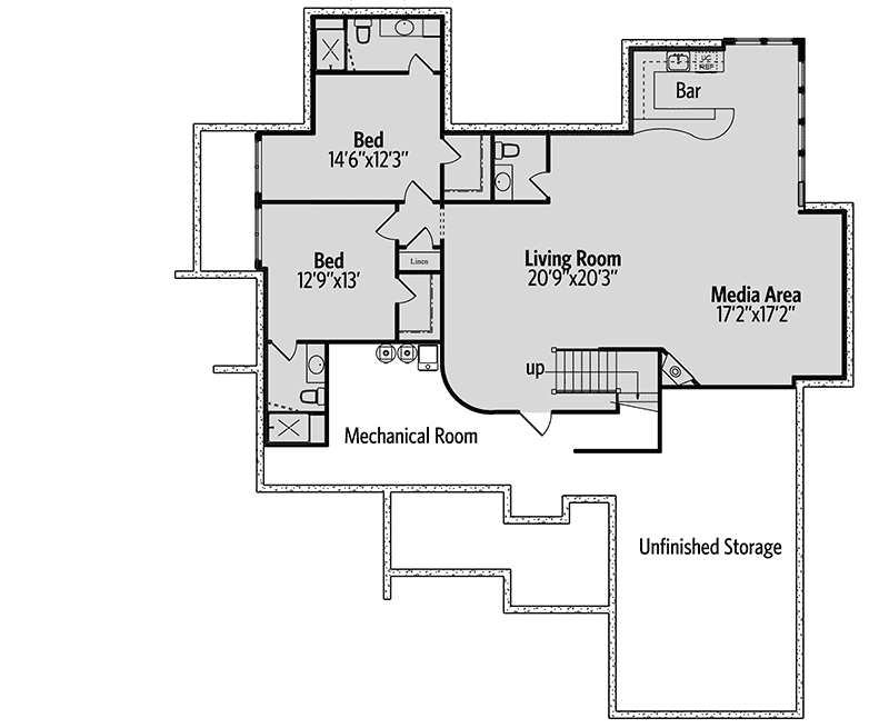 Plan 95051RW: European Craftsman House Plan with Optional Finished Lower Level - Floor Plan - Optional Lower Level - Craftsman, European, Northwest, Rustic