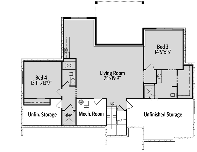 Plan 95052RW: Craftsman Home Plan with Lower Level Expansion Potential - Floor Plan - Optional Lower Level - Craftsman, Mountain, New American, Northwest, Rustic