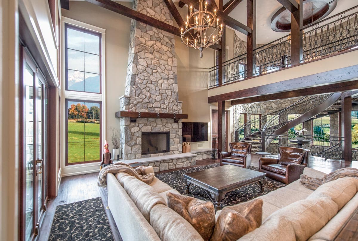 Plan 95054RW: Grand Shingle Style House Plan with Large Home Office with Fireplace - 5887 Sq Ft - Image #8 - Rustic, Shingle, Traditional