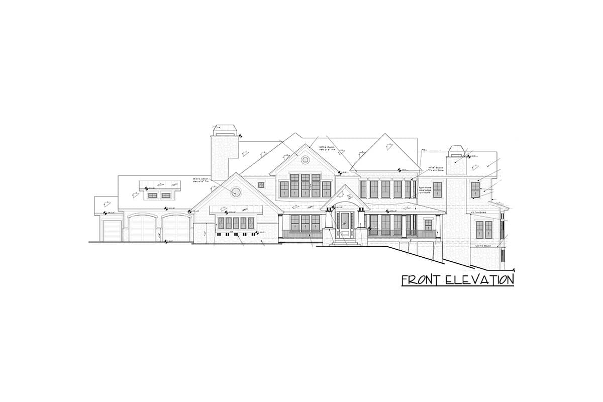 Plan 95054RW: Grand Shingle Style House Plan with Large Home Office with Fireplace - 5887 Sq Ft - Image #16 - Rustic, Shingle, Traditional