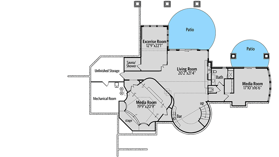 Plan 95054RW: Grand Shingle Style House Plan with Large Home Office with Fireplace - 5887 Sq Ft - Floor Plan - Optional Lower Level - Rustic, Shingle, Traditional