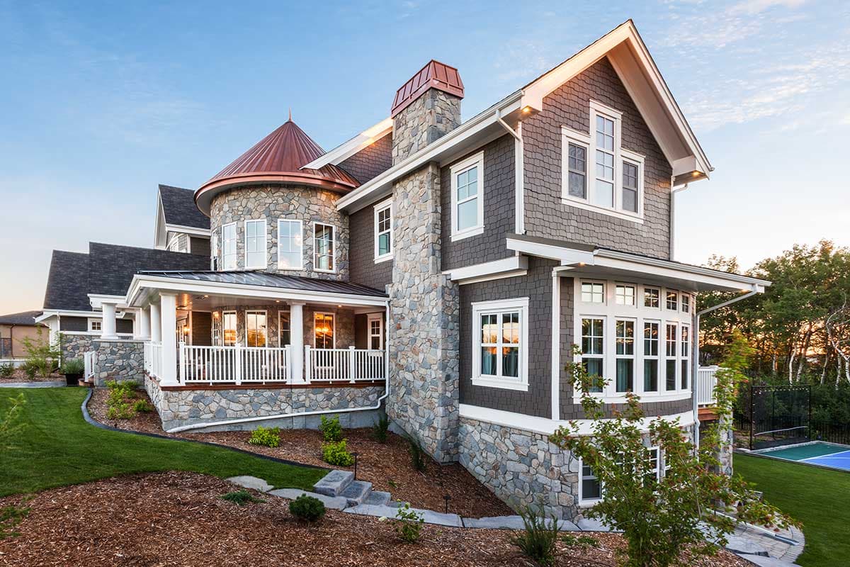 Plan 95054RW: Grand Shingle Style House Plan with Large Home Office with Fireplace - 5887 Sq Ft - Image #4 - Rustic, Shingle, Traditional