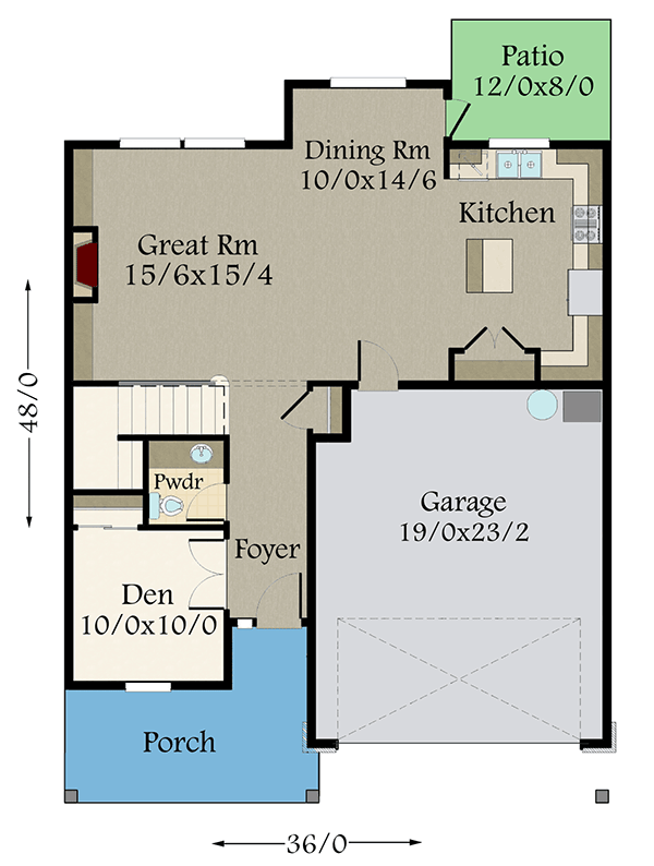 Plan 85254MS: Modern Farmhouse with Beds and Bonus Upstairs - 2267 Sq Ft - Floor Plan - Main Level - Country, Craftsman, Farmhouse, Northwest