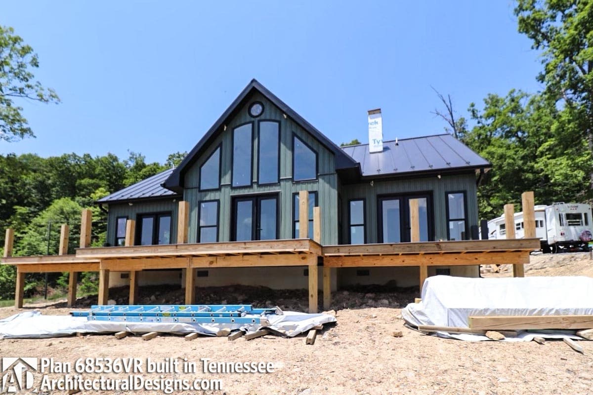 Plan 68536VR: 2-Bed House Plan with Vaulted Interior - 1273 Sq Ft - Image #5 - Craftsman, Mountain, Ranch, Vacation